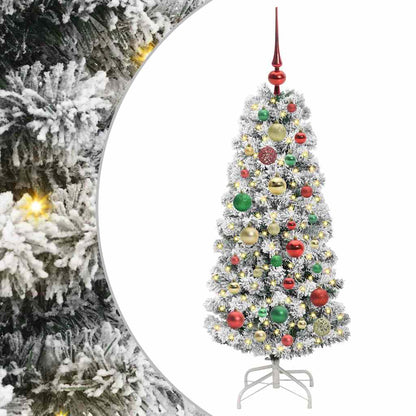 Artificial Hinged Christmas Tree Green and White 120 cm