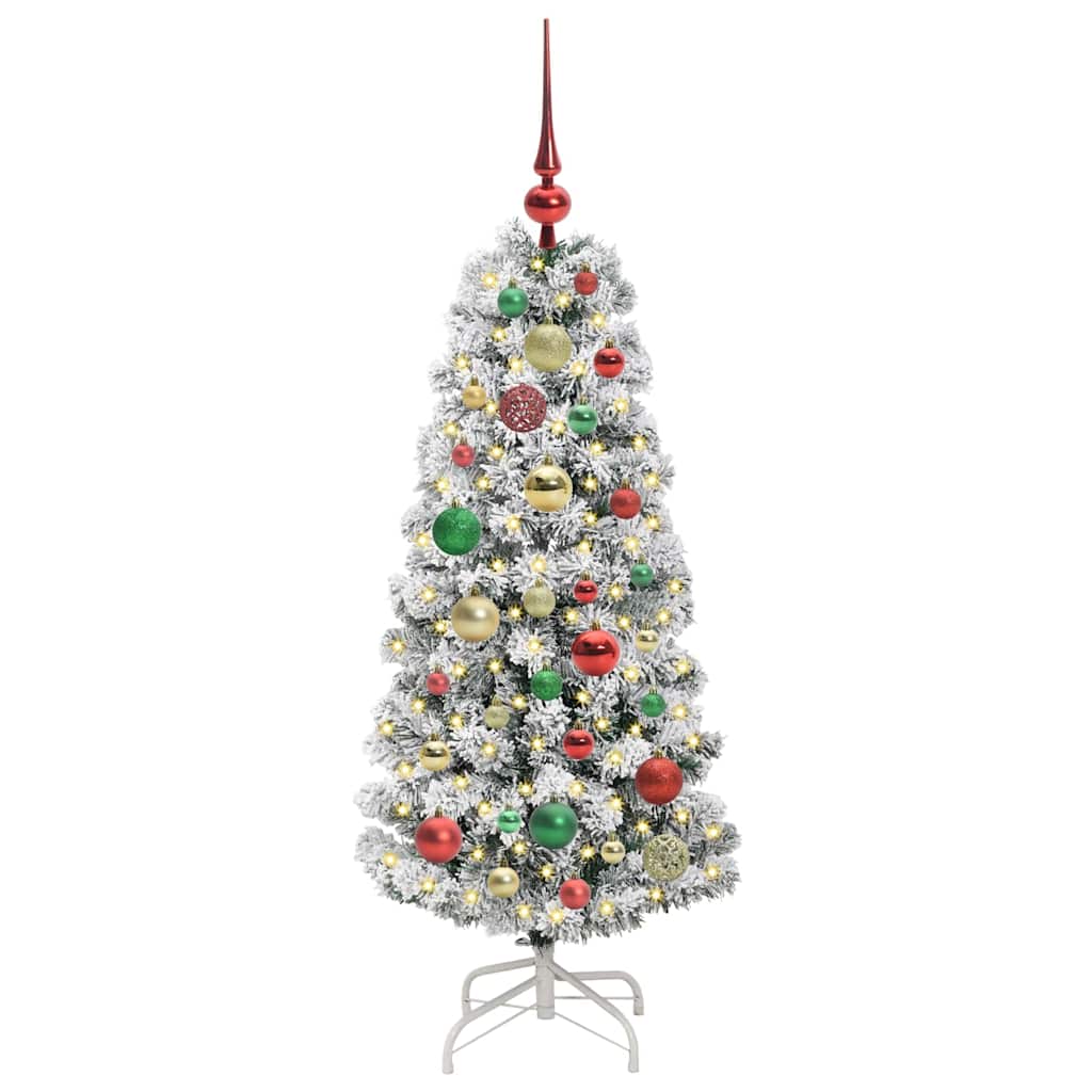 Artificial Hinged Christmas Tree Green and White 120 cm