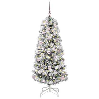 Artificial Hinged Christmas Tree Green and White 150 cm