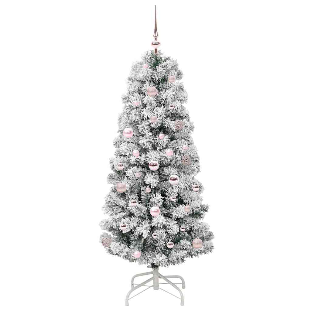 Artificial Hinged Christmas Tree Green and White 150 cm
