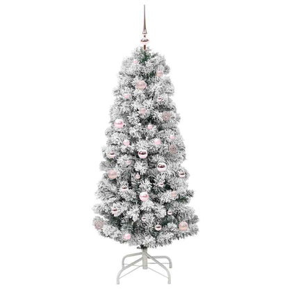 Artificial Hinged Christmas Tree Green and White 150 cm
