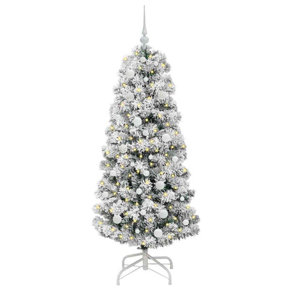 Artificial Hinged Christmas Tree Green and White 150 cm