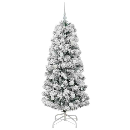 Artificial Hinged Christmas Tree Green and White 150 cm