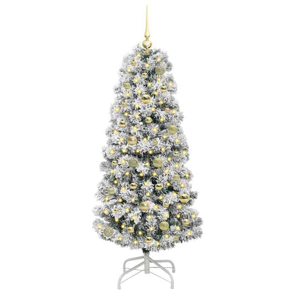 Artificial Hinged Christmas Tree Green and White 150 cm