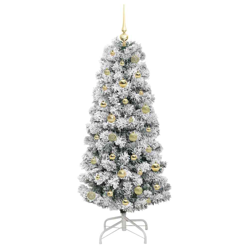 Artificial Hinged Christmas Tree Green and White 150 cm
