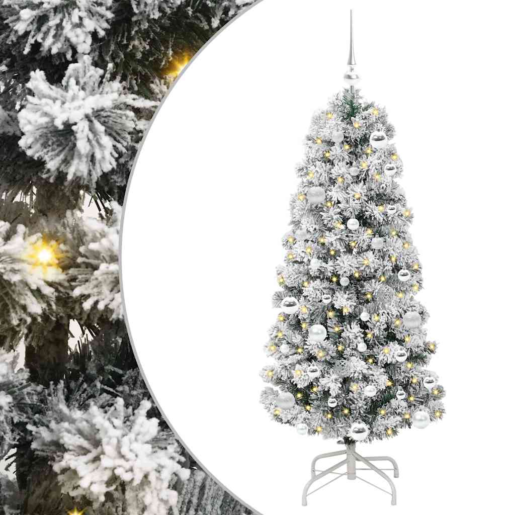 Artificial Hinged Christmas Tree Green and White 150 cm