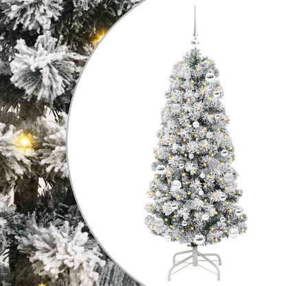 Artificial Hinged Christmas Tree Green and White 150 cm