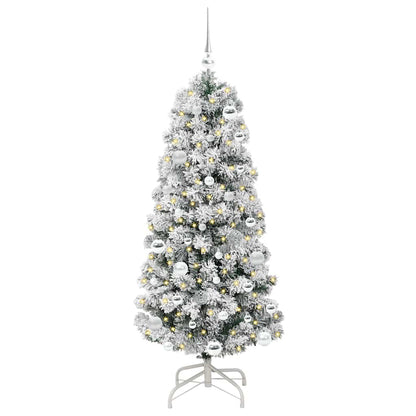 Artificial Hinged Christmas Tree Green and White 150 cm