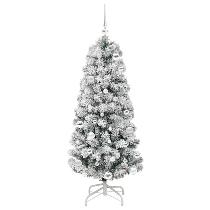 Artificial Hinged Christmas Tree Green and White 150 cm
