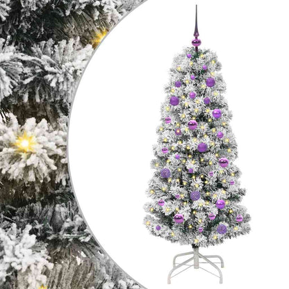 Artificial Hinged Christmas Tree Green and White 150 cm