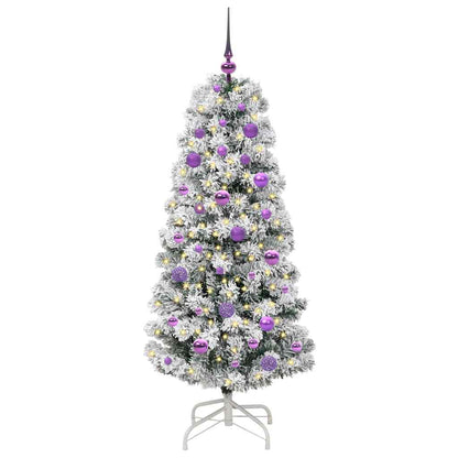Artificial Hinged Christmas Tree Green and White 150 cm