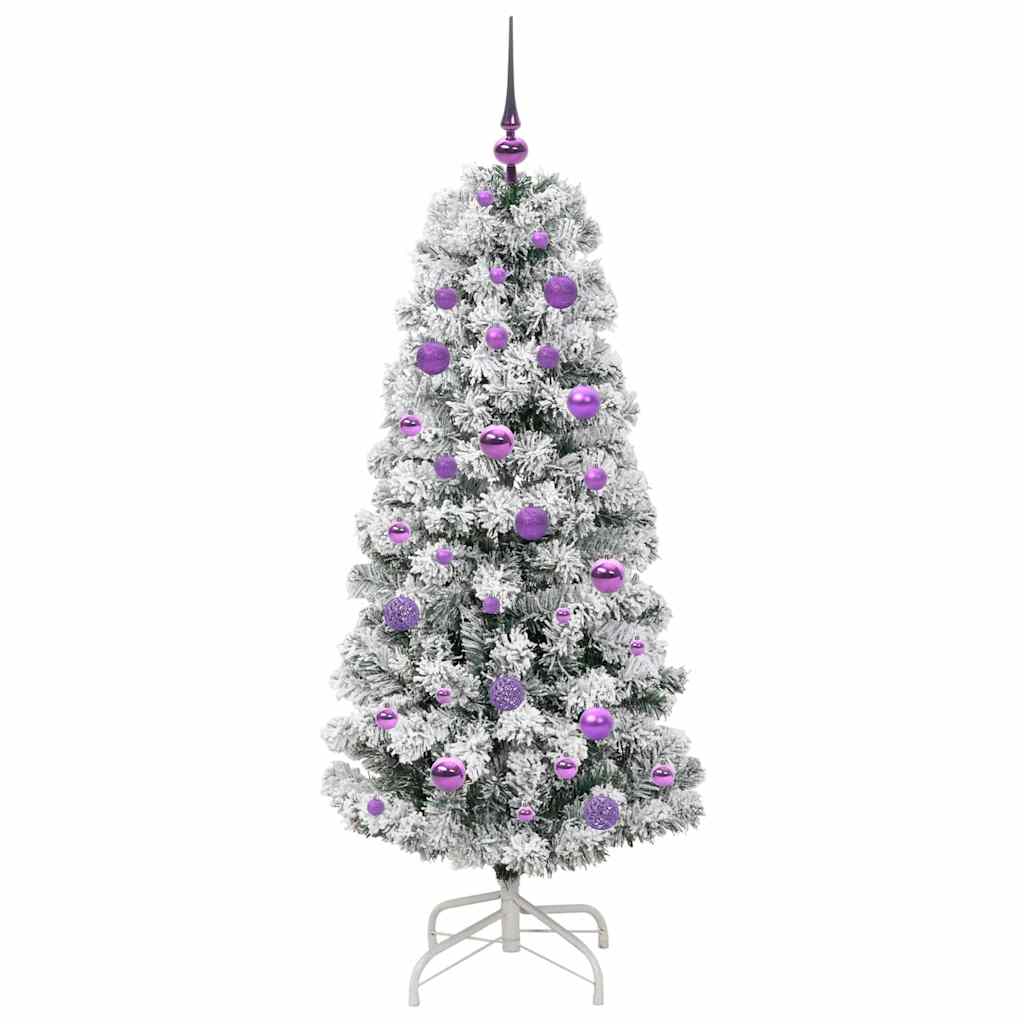 Artificial Hinged Christmas Tree Green and White 150 cm