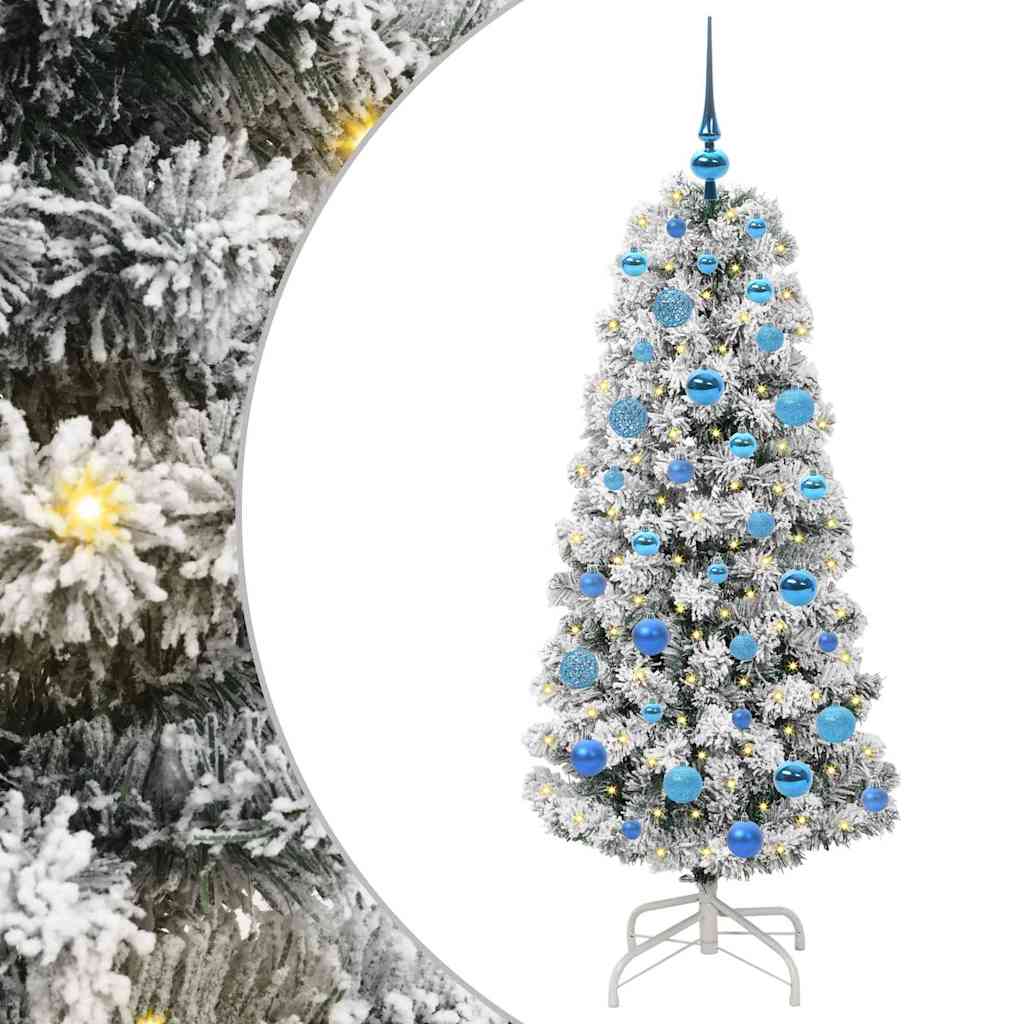 Artificial Hinged Christmas Tree Green and White 150 cm