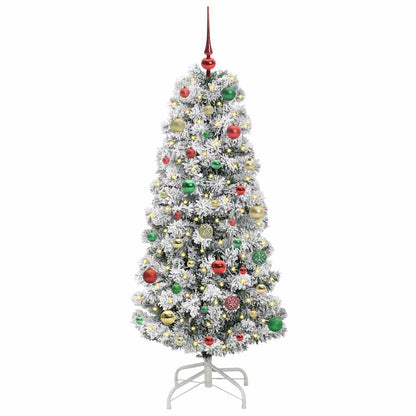 Artificial Hinged Christmas Tree Green and White 150 cm