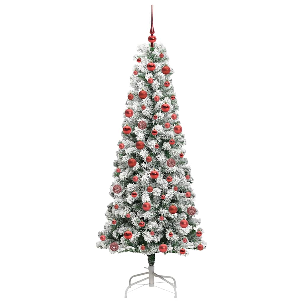 Artificial Hinged Christmas Tree Green and White 180 cm