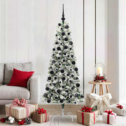 Artificial Hinged Christmas Tree Green and White 180 cm