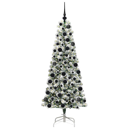 Artificial Hinged Christmas Tree Green and White 180 cm