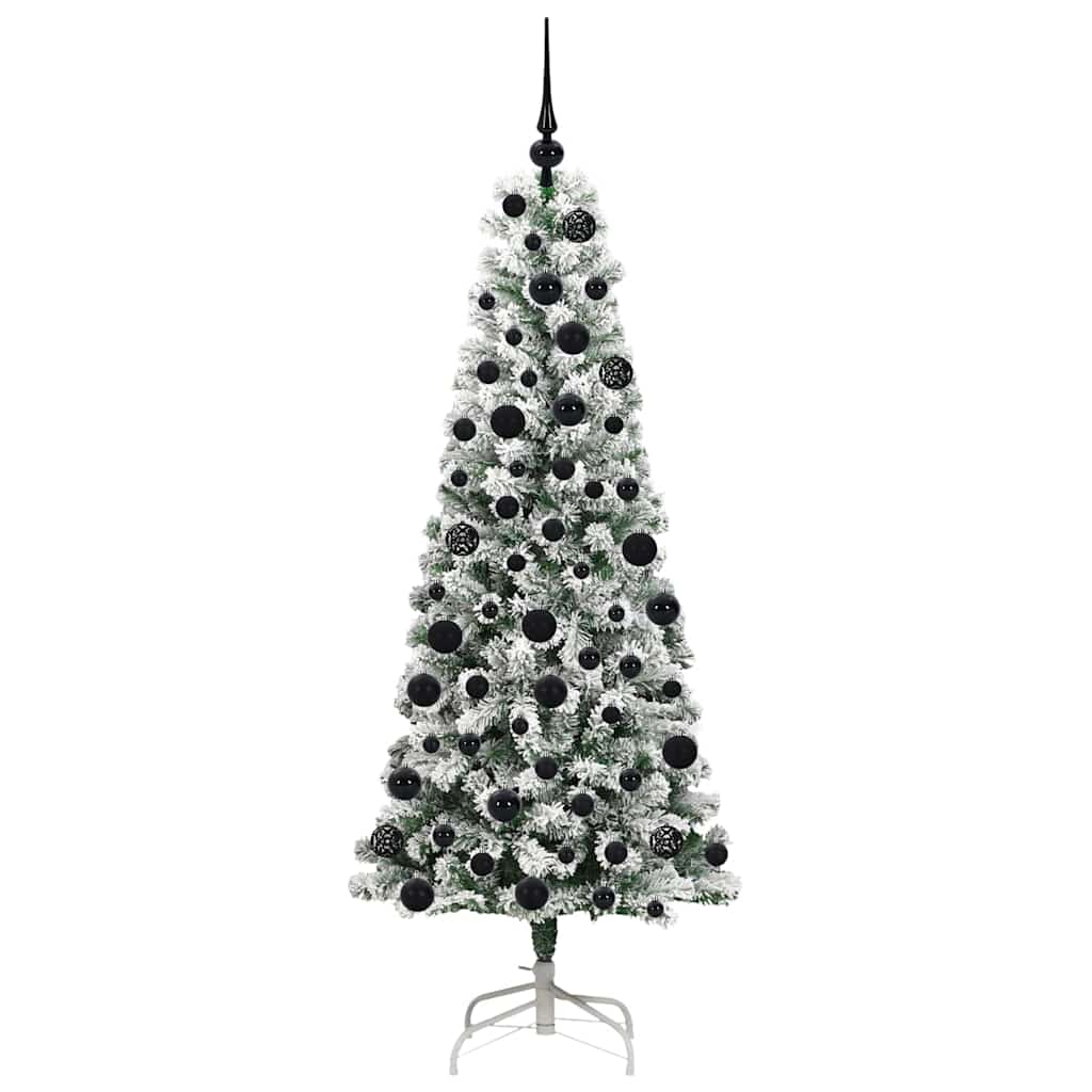 Artificial Hinged Christmas Tree Green and White 180 cm