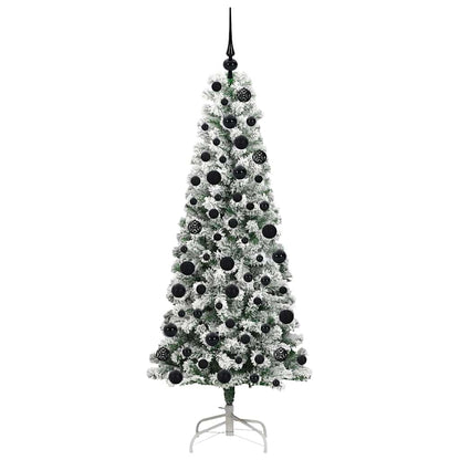 Artificial Hinged Christmas Tree Green and White 180 cm