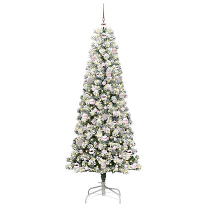 Artificial Hinged Christmas Tree Green and White 180 cm