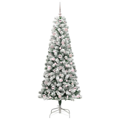 Artificial Hinged Christmas Tree Green and White 180 cm