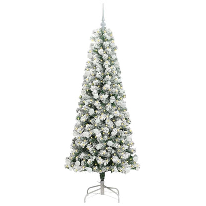 Artificial Hinged Christmas Tree Green and White 180 cm