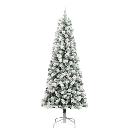 Artificial Hinged Christmas Tree Green and White 180 cm
