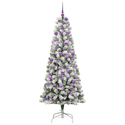 Artificial Hinged Christmas Tree Green and White 180 cm
