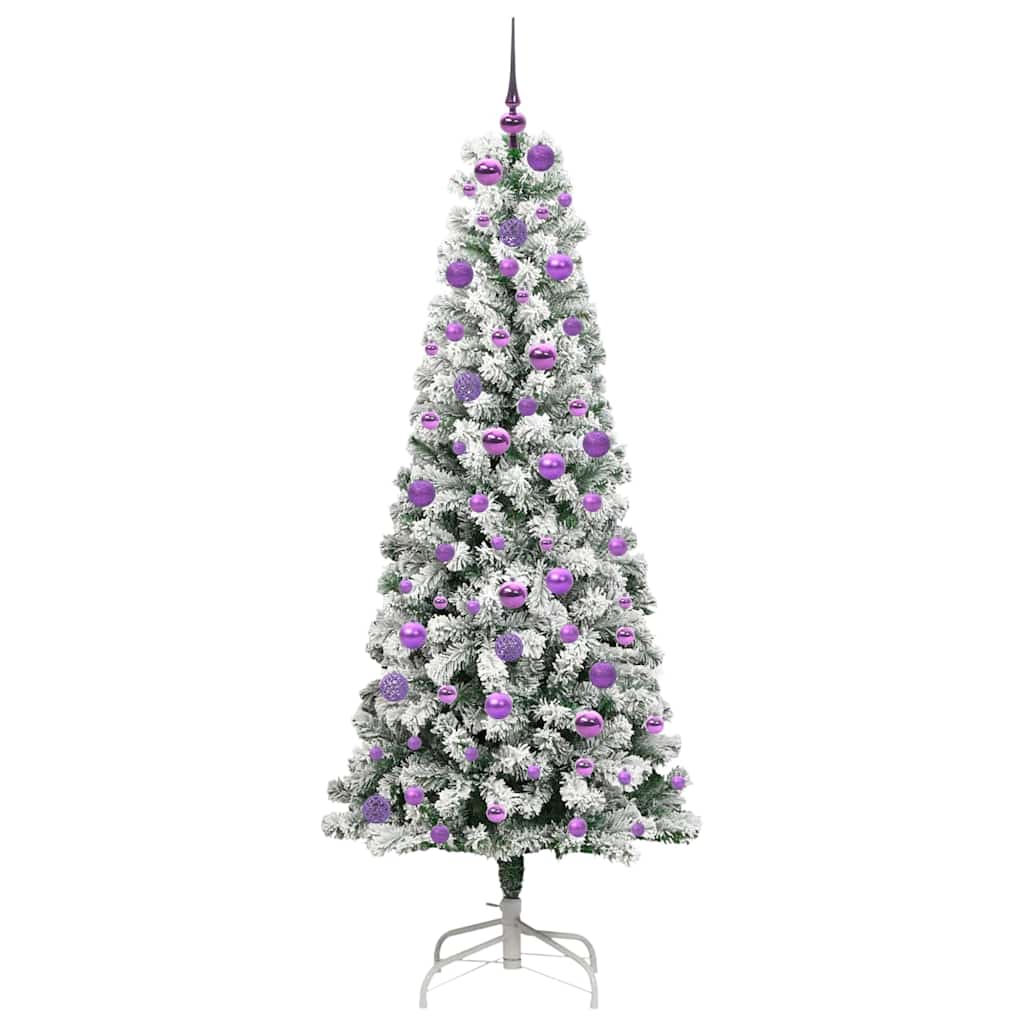 Artificial Hinged Christmas Tree Green and White 180 cm