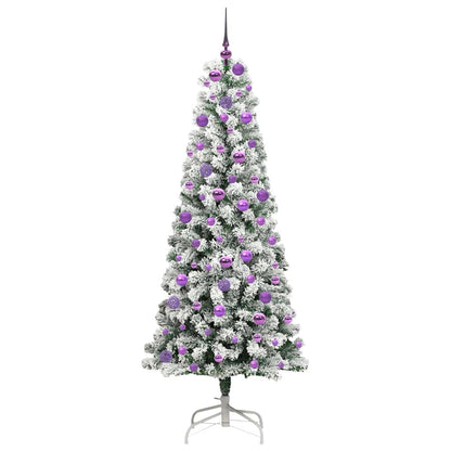 Artificial Hinged Christmas Tree Green and White 180 cm