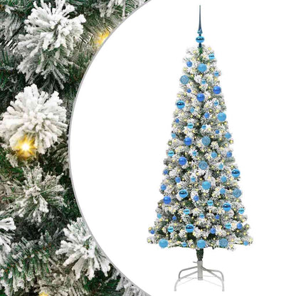 Artificial Hinged Christmas Tree Green and White 180 cm