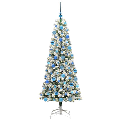 Artificial Hinged Christmas Tree Green and White 180 cm