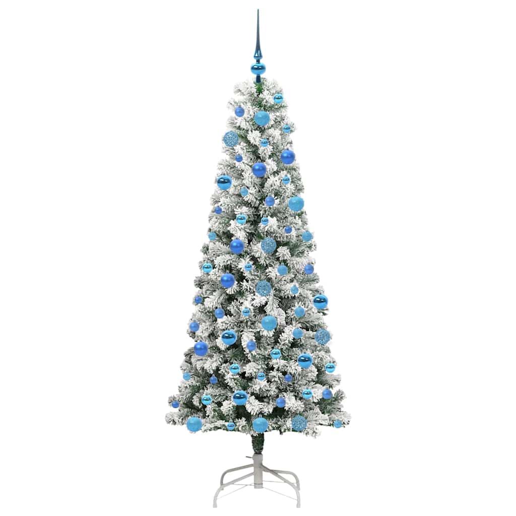Artificial Hinged Christmas Tree Green and White 180 cm