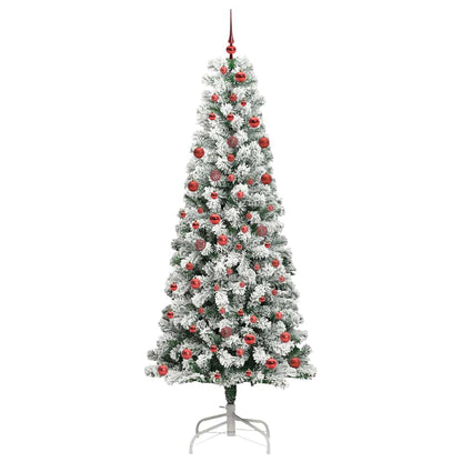 Artificial Hinged Christmas Tree Green and White 210 cm