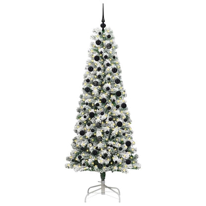 Artificial Hinged Christmas Tree Green and White 210 cm