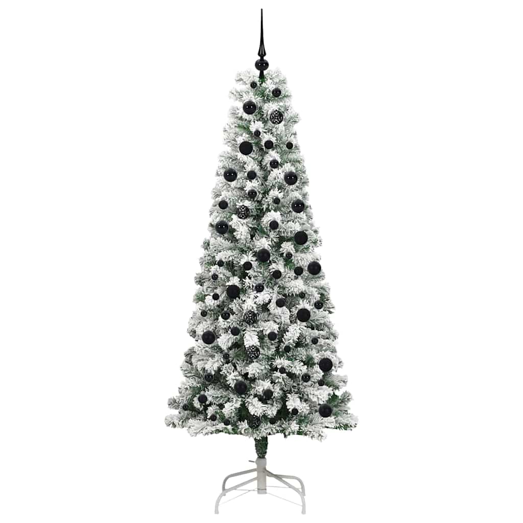 Artificial Hinged Christmas Tree Green and White 210 cm