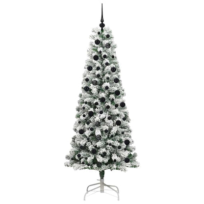 Artificial Hinged Christmas Tree Green and White 210 cm