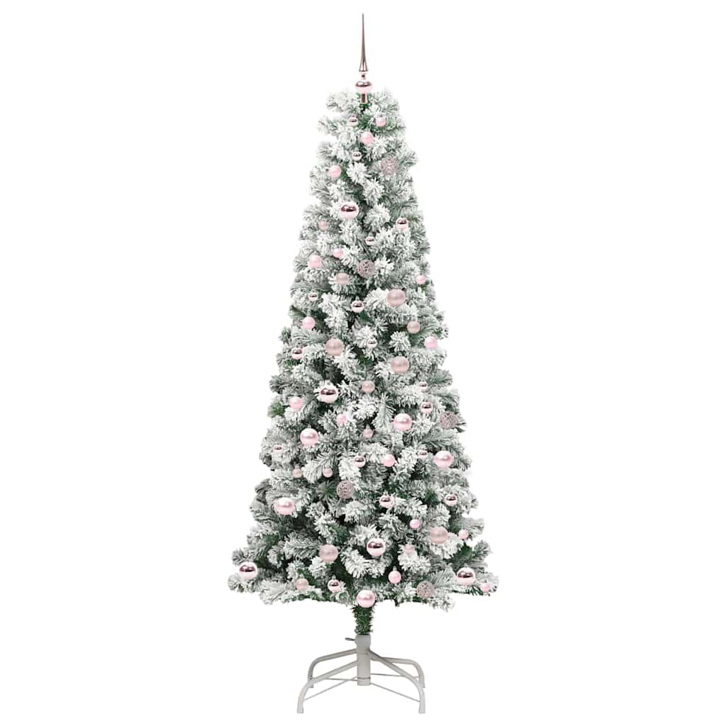 Artificial Hinged Christmas Tree Green and White 210 cm