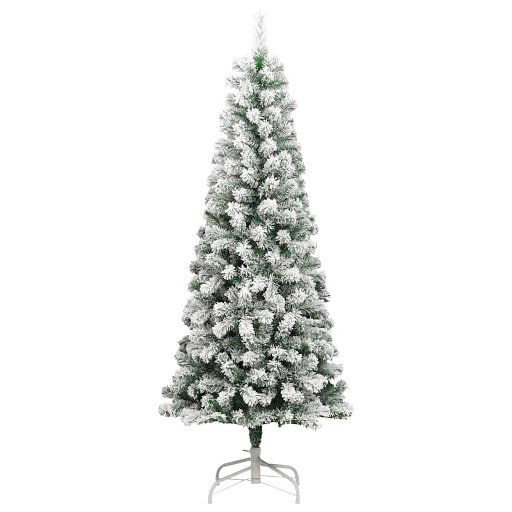 Artificial Hinged Christmas Tree Green and White 210 cm