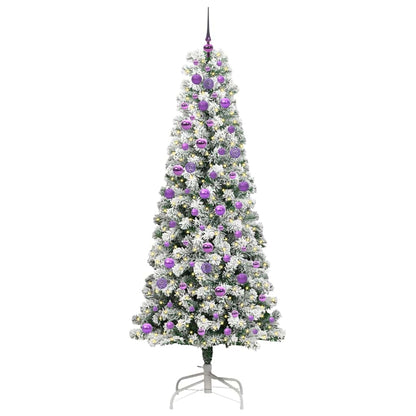 Artificial Hinged Christmas Tree Green and White 210 cm