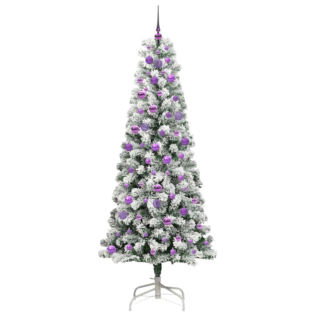 Artificial Hinged Christmas Tree Green and White 210 cm
