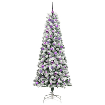 Artificial Hinged Christmas Tree Green and White 210 cm