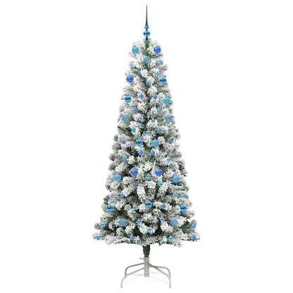 Artificial Hinged Christmas Tree Green and White 210 cm