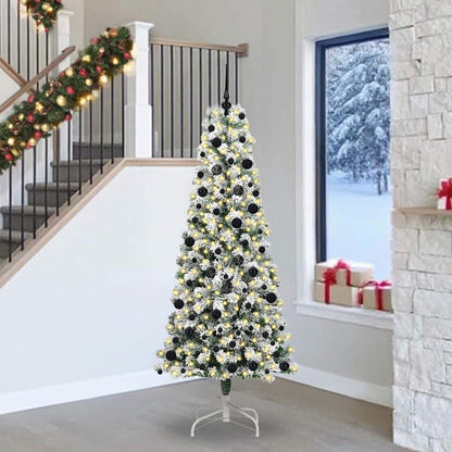Artificial Hinged Christmas Tree Green and White 240 cm