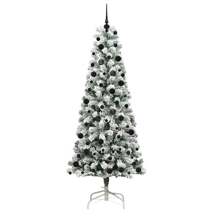 Artificial Hinged Christmas Tree Green and White 240 cm