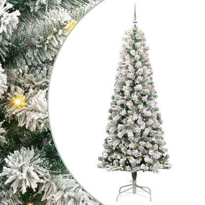 Artificial Hinged Christmas Tree Green and White 240 cm