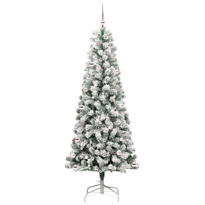 Artificial Hinged Christmas Tree Green and White 240 cm