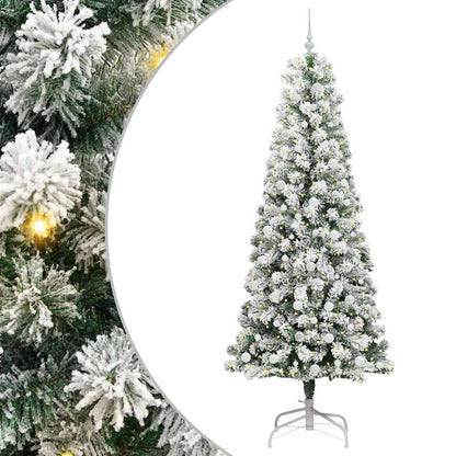 Artificial Hinged Christmas Tree Green and White 240 cm