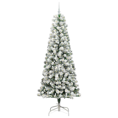 Artificial Hinged Christmas Tree Green and White 240 cm