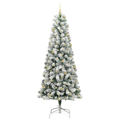 Artificial Hinged Christmas Tree Green and White 240 cm